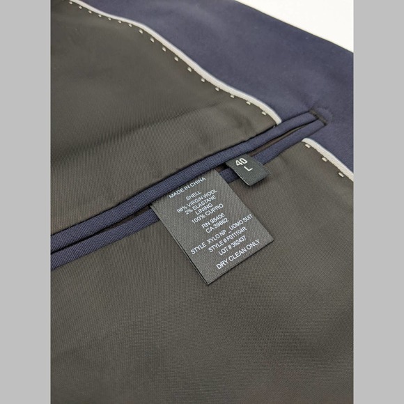 Theory Size 40 L Mens XYLO NP UOMO Suit Jacket with 98% Wool In Deep Navy - Picture 11 of 12